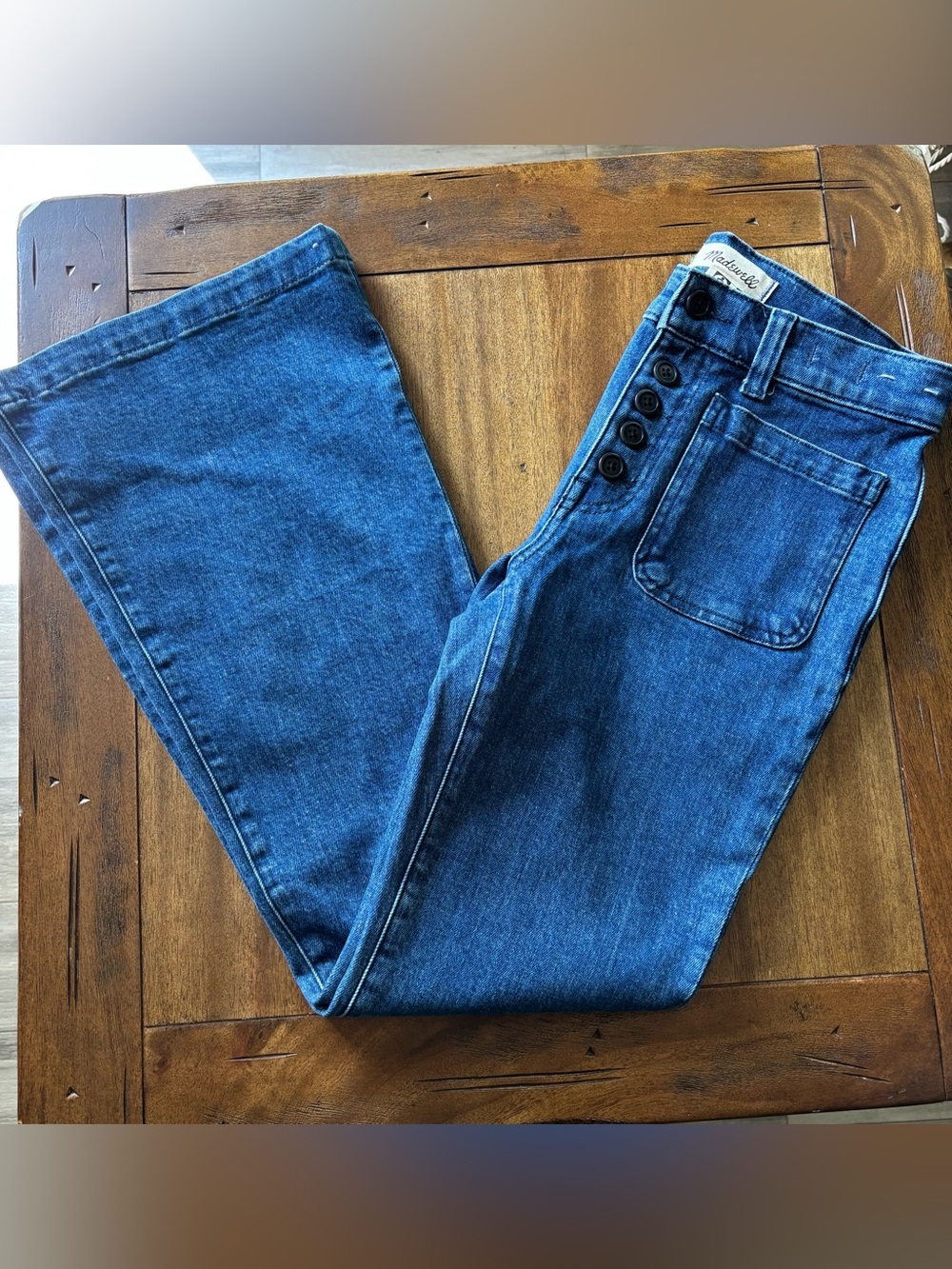 Madewell The Flea Market High Rise Blue Women’s Jeans with Button Fly